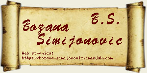 Božana Simijonović vizit kartica